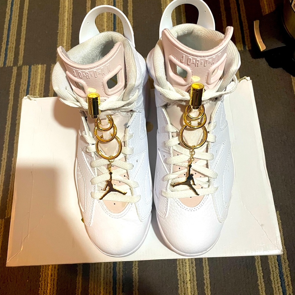 I am selling women’s Jordan 6 retros gold hoops